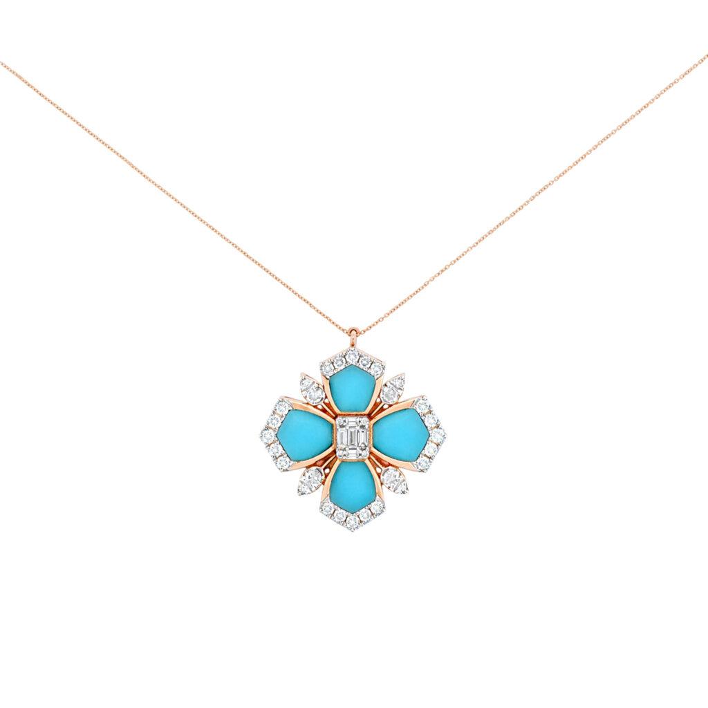 Turquoise and Diamond Pendant Dubai