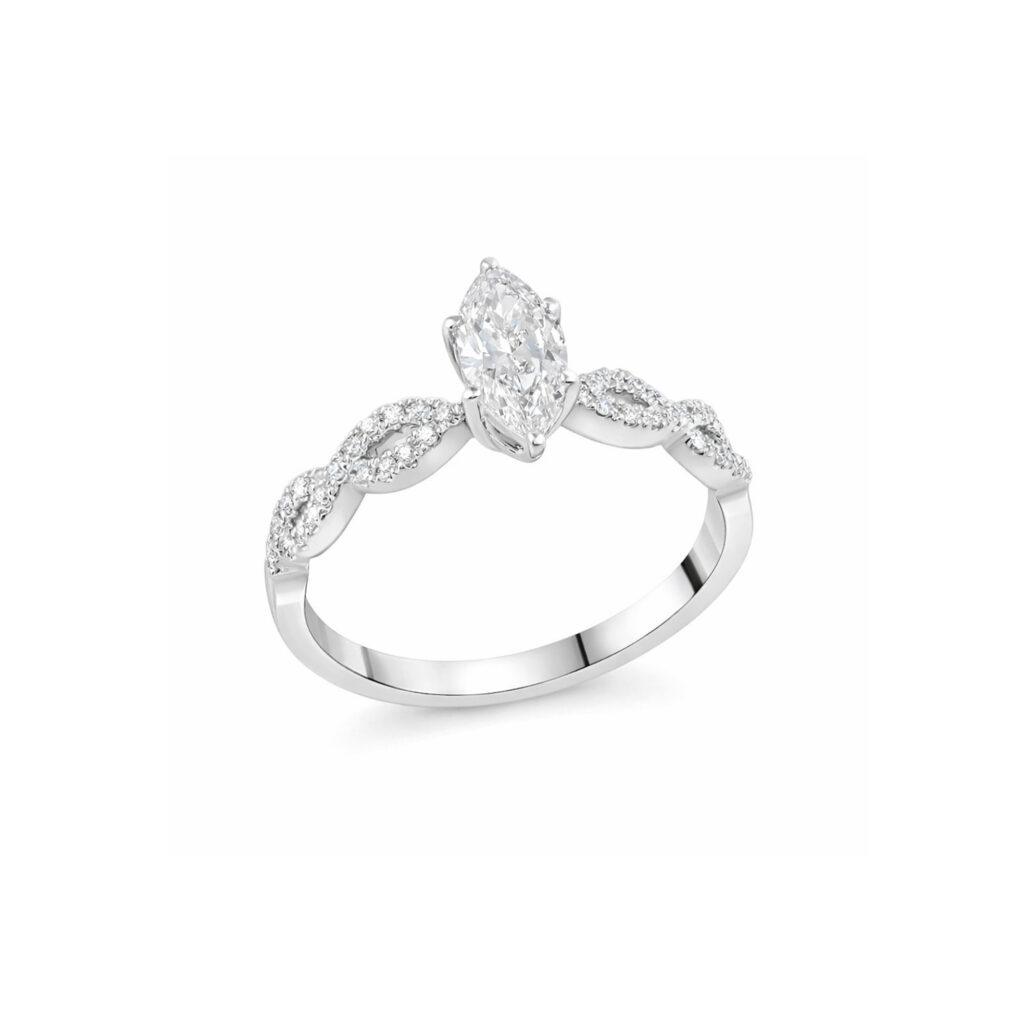 Twisted Marquise Diamond Ring Dubai