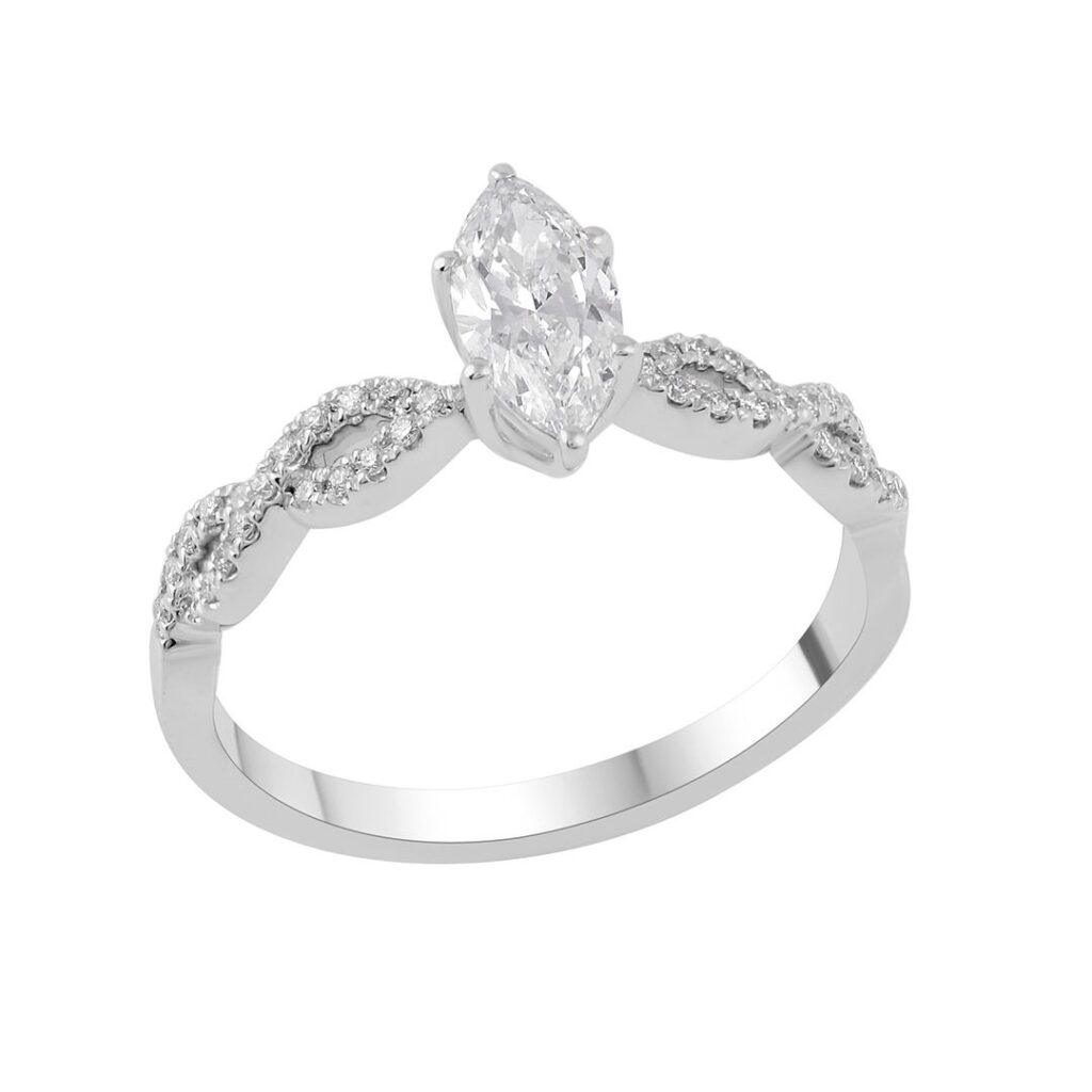 Twisted Marquise Diamond Ring Dubai