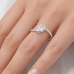 Twisted pear diamond Ring