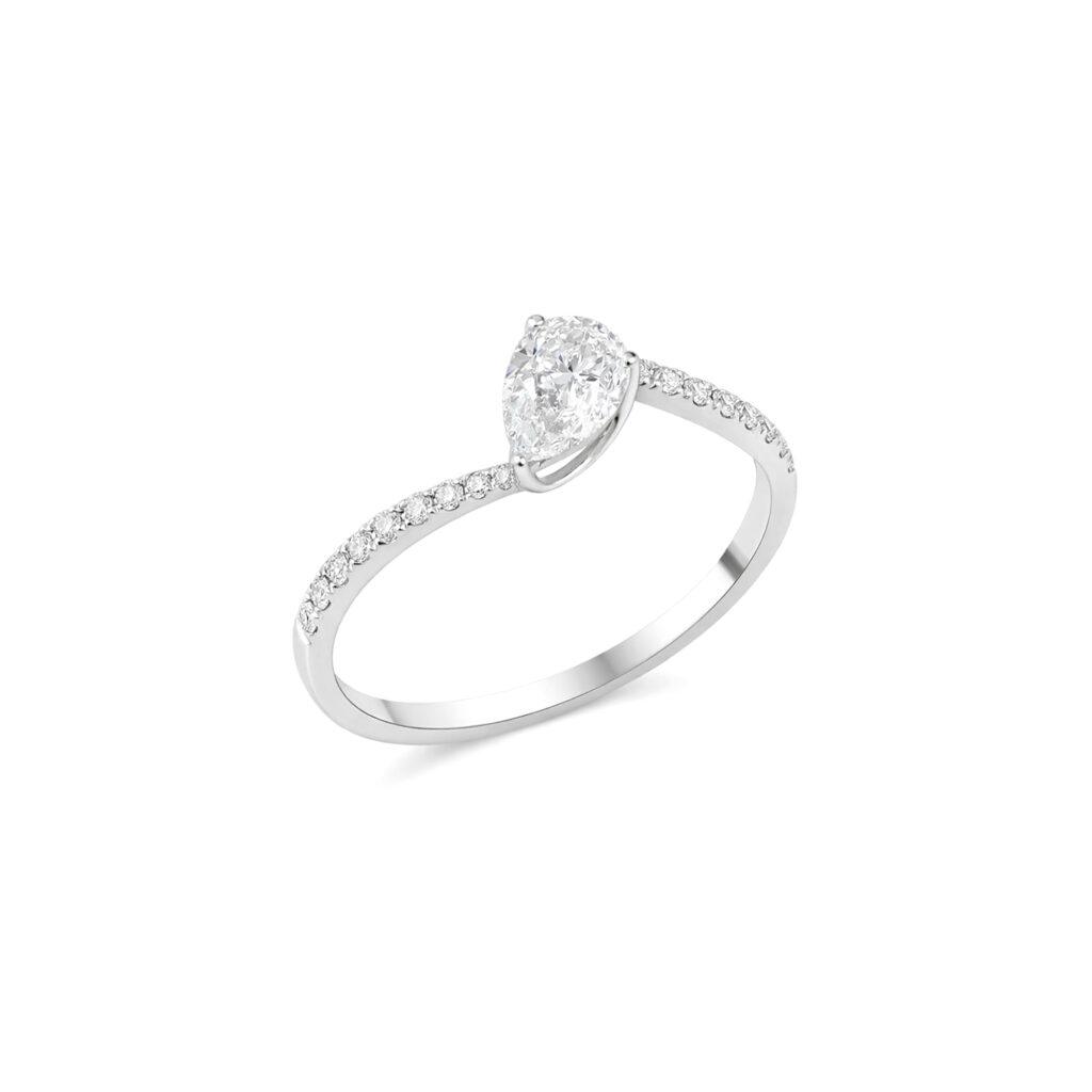 Twisted pear diamond Ring Dubai