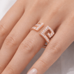 Versace style diamond ring