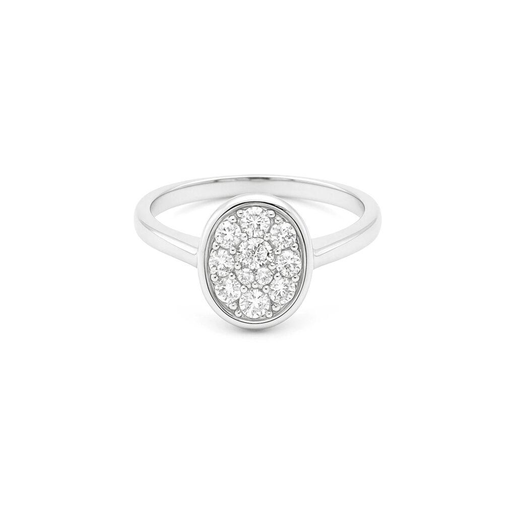 White Gold Cluster Diamond Ring