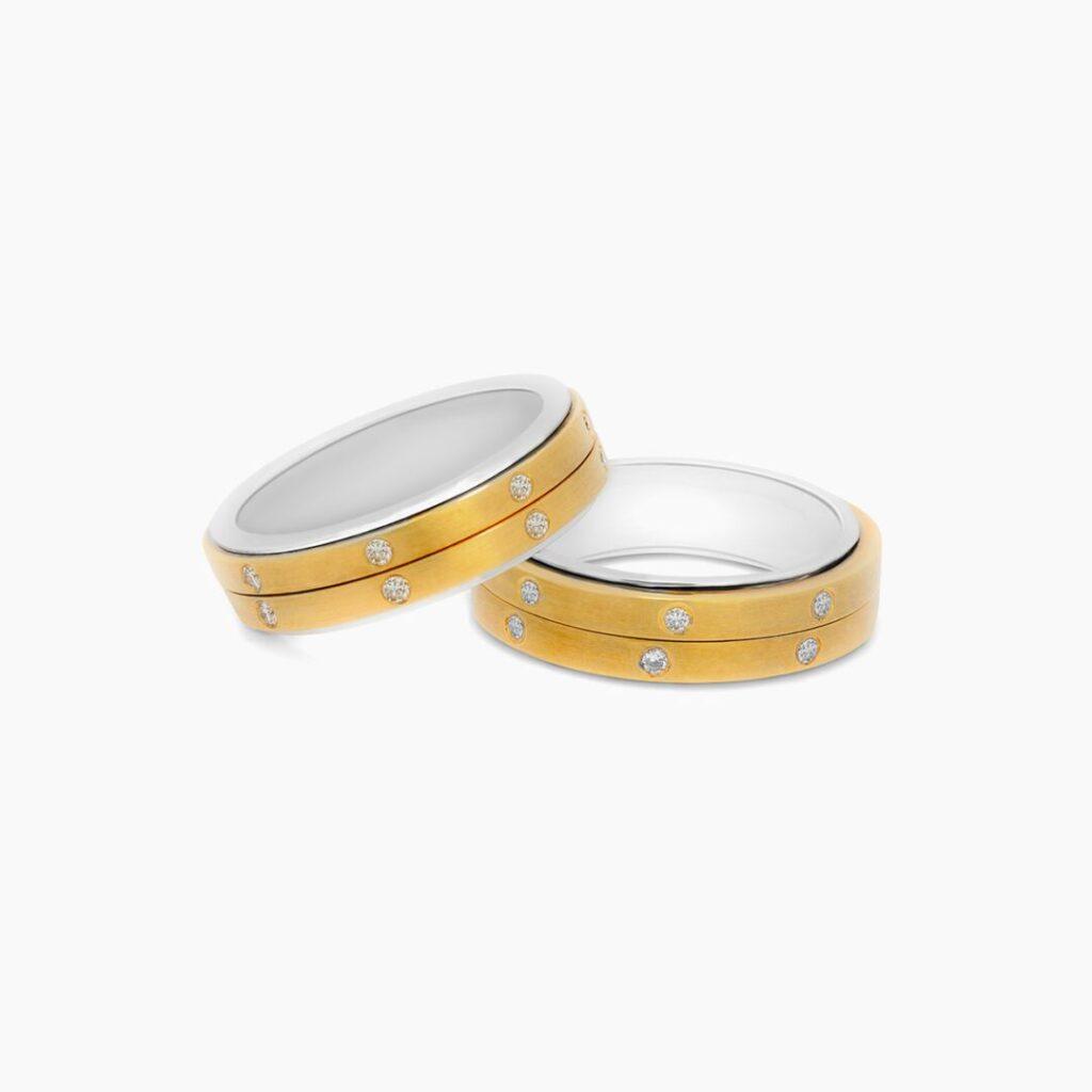 Couple Wedding Ring in Dual tone Dubai
