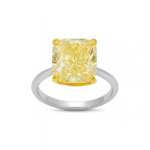 Yellow Cushion Shape Diamond Ring