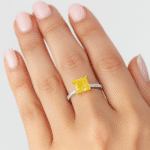 Yellow Cushion shape Diamond Ring UAE