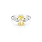 Yellow Oval diamond ring Dubai