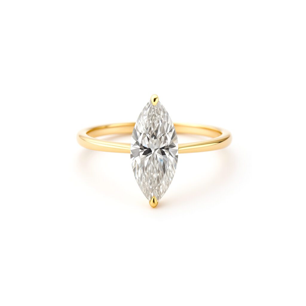 Marquise diamond solitaire ring