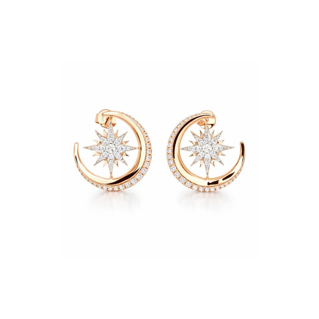 Star Crescent Moon Stud Earrings Dubai