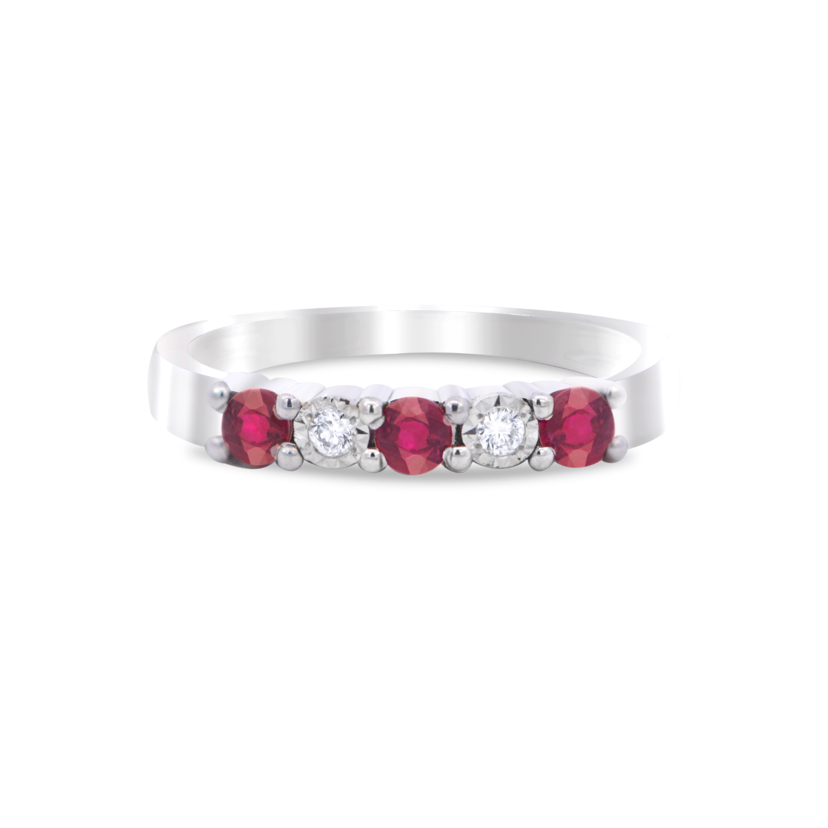 5 stone Diamond And Ruby Ring Dubai