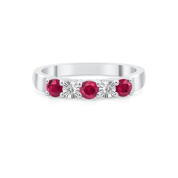 5 stone Diamond And Ruby Ring