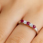 5 stone Diamond And Ruby Ring Dubai