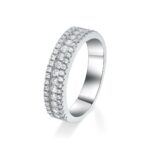 Beveled Pave Diamond Ring