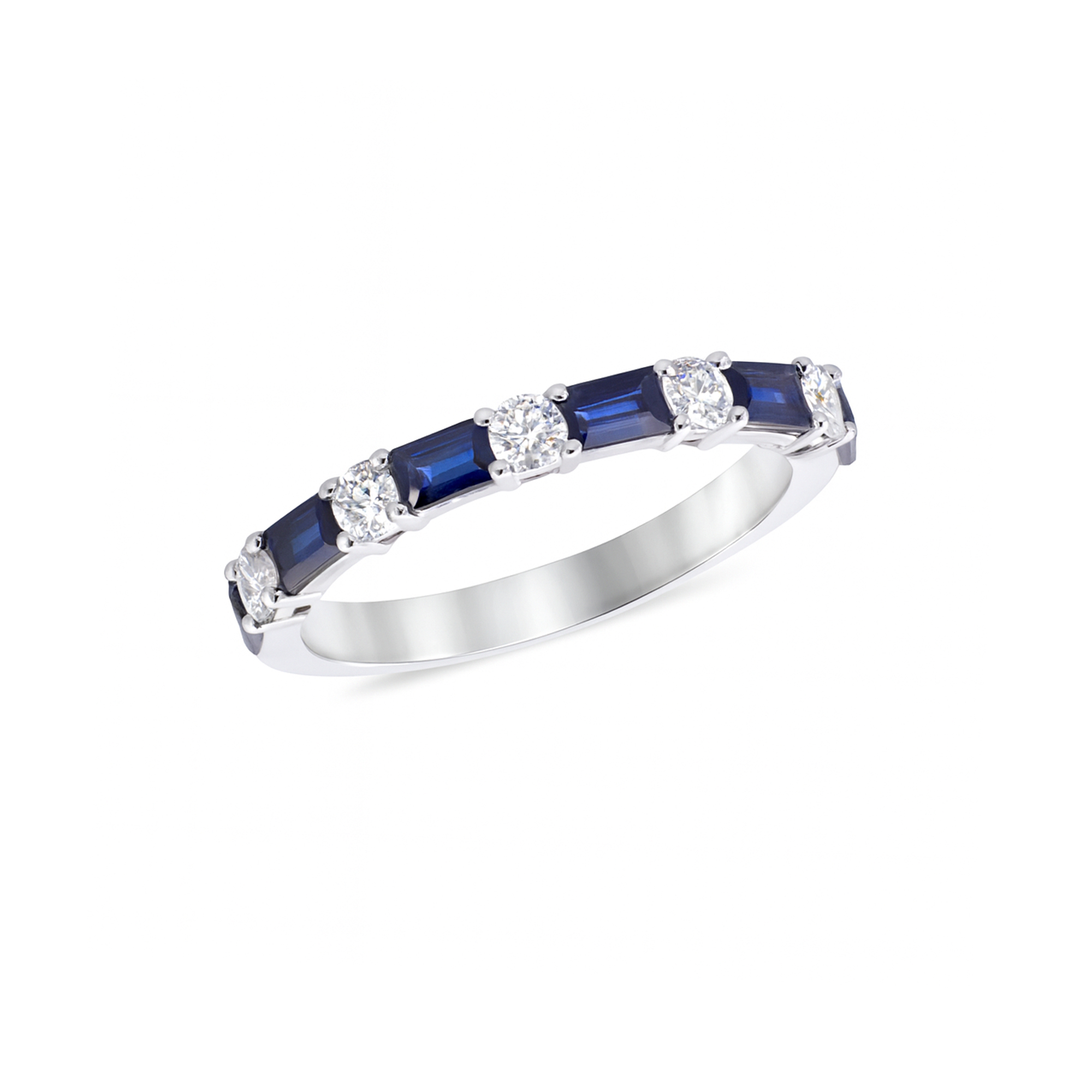 Blue Sapphire and Diamond Eternity Ring Dubai