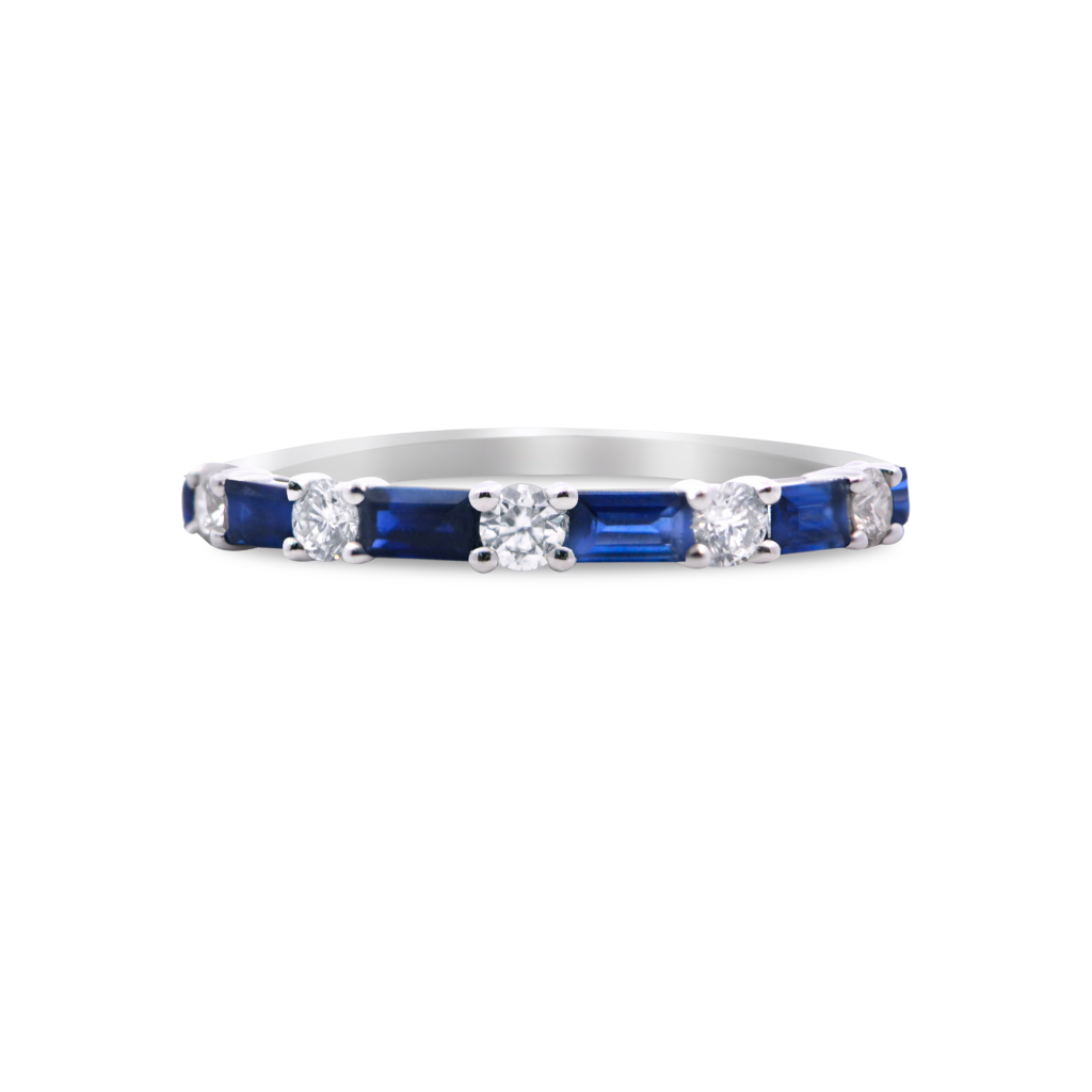 Blue Sapphire and Diamond Eternity Ring UAE