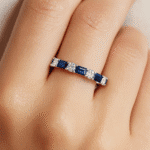 Blue Sapphire and Diamond Eternity Ring UAE