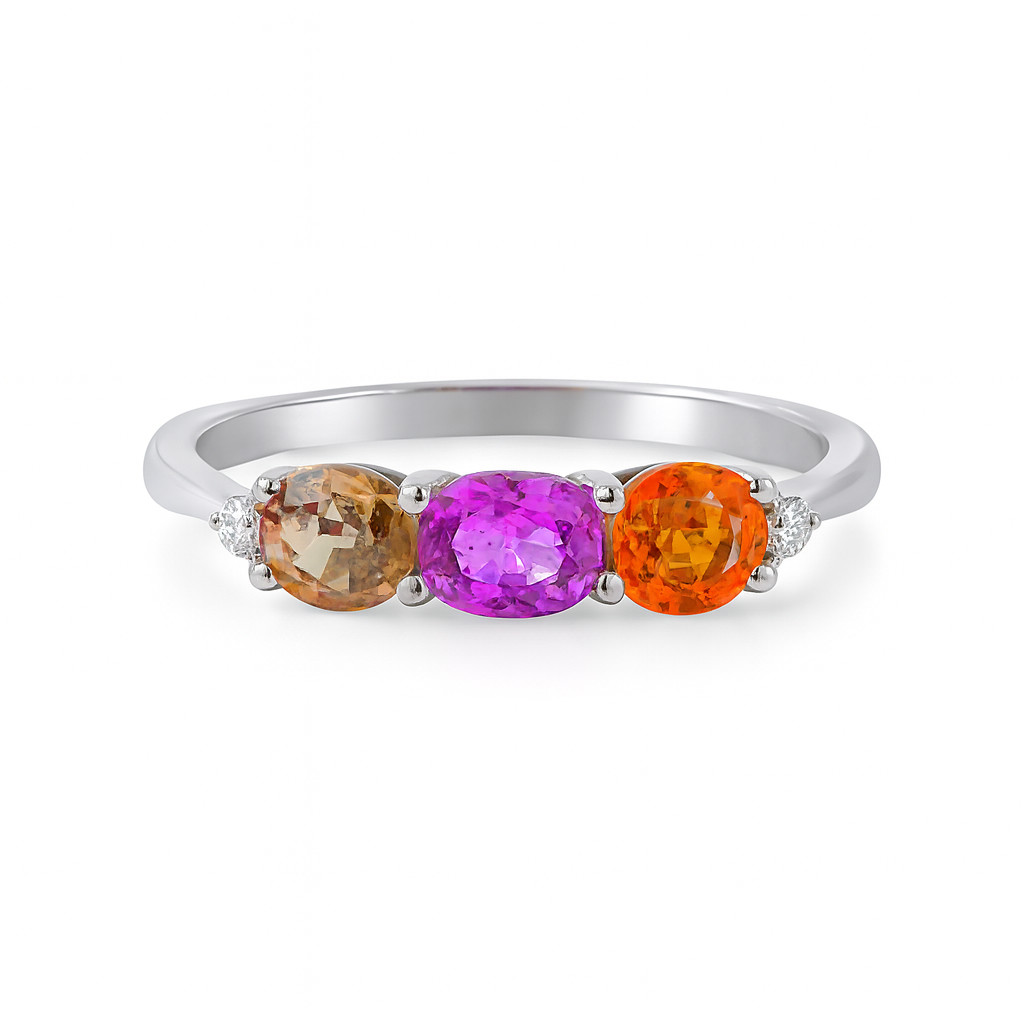 Citrine, topaz and Sapphire ring Dubai