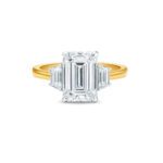 Emerald cut Trilogy ring Dubai
