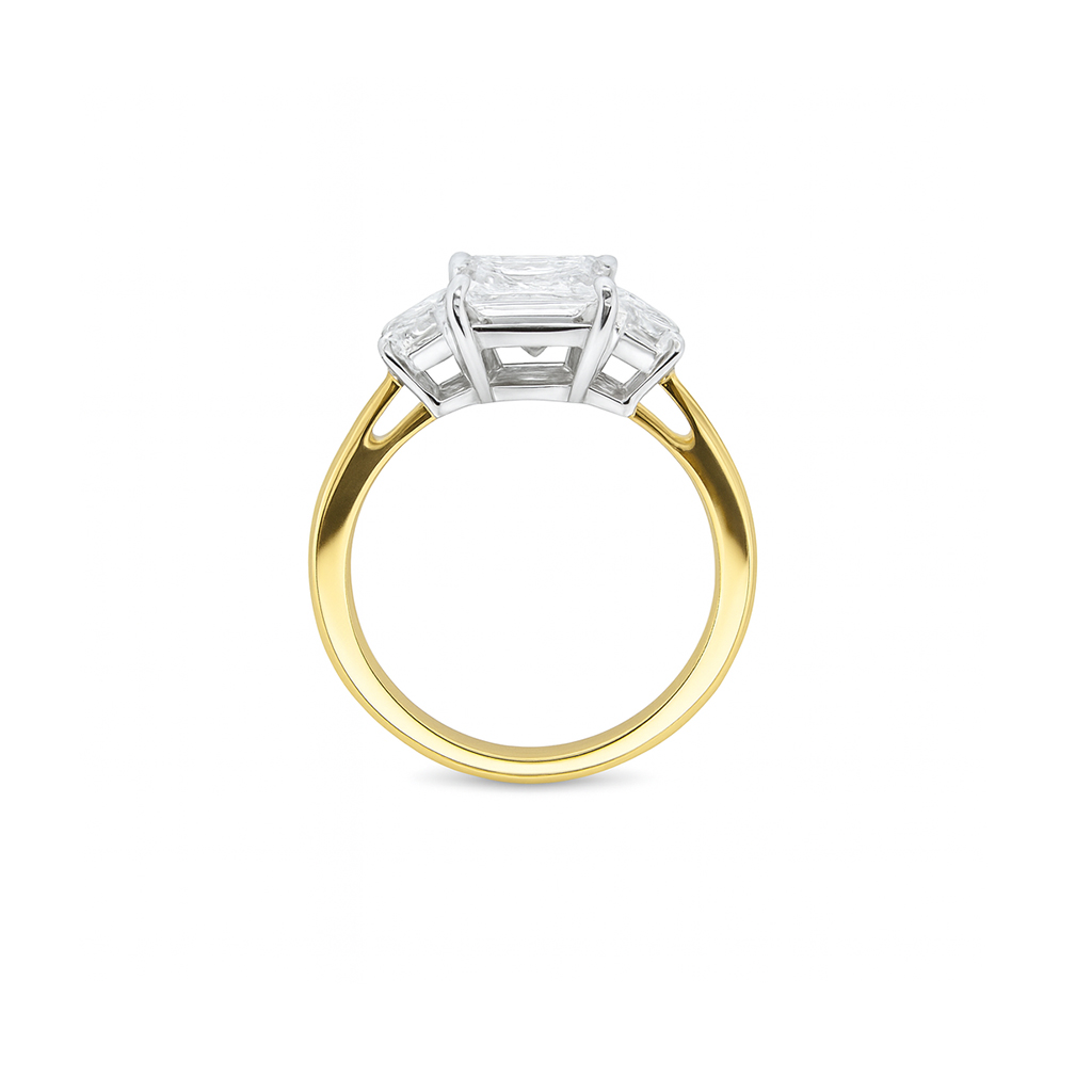 Emerald cut Trilogy ring UAE