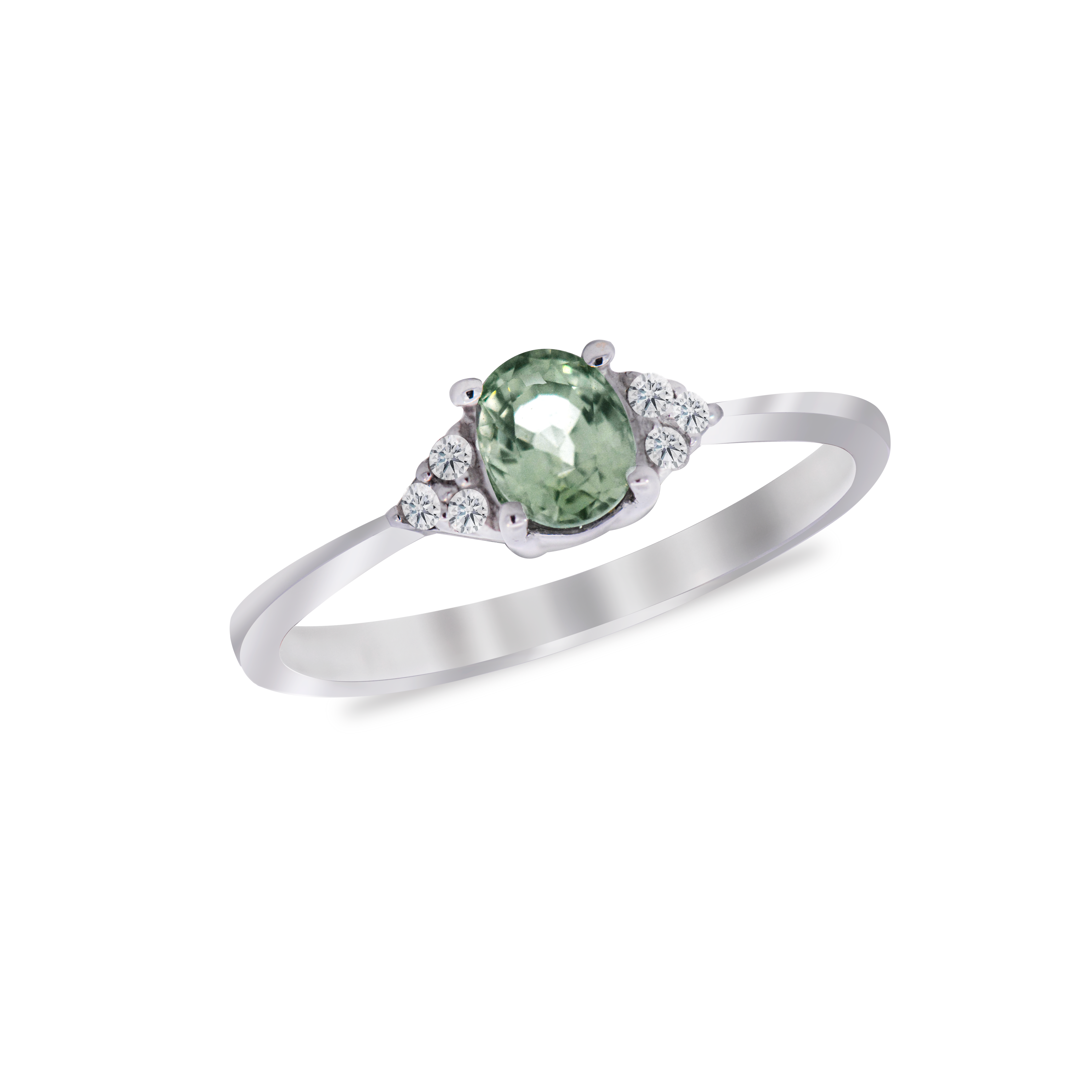 Green amethyst ring with diamonds Dubai