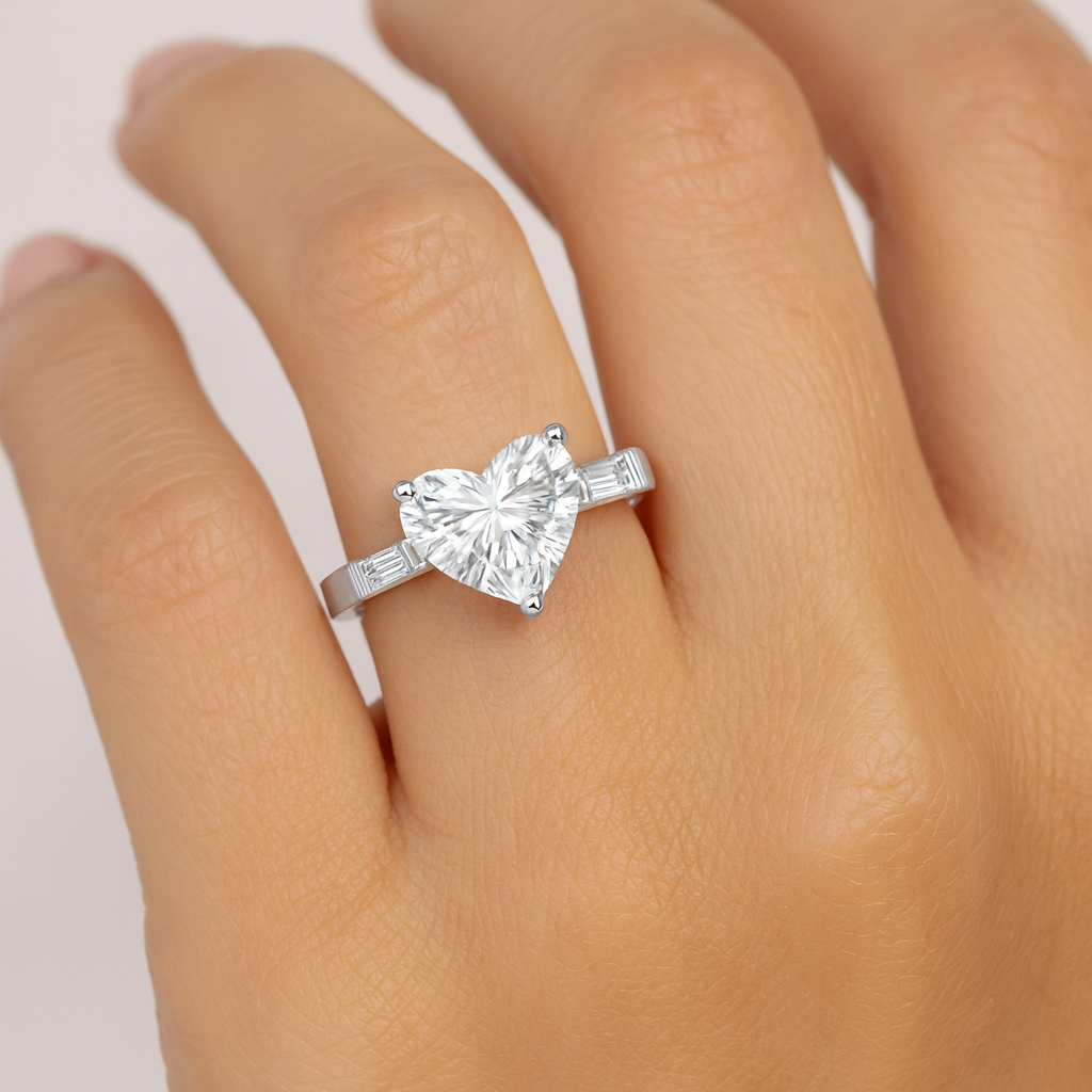 Heart shaped diamond ring Hand