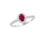 Oval Ruby ring with Diamond Halo Dubai
