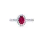 Oval Ruby ring with Diamond Halo UAE