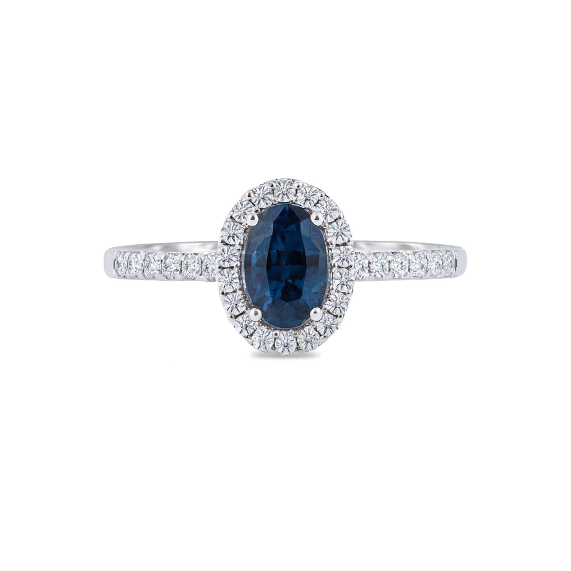 Oval Sapphire ring with Diamond Halo UAE