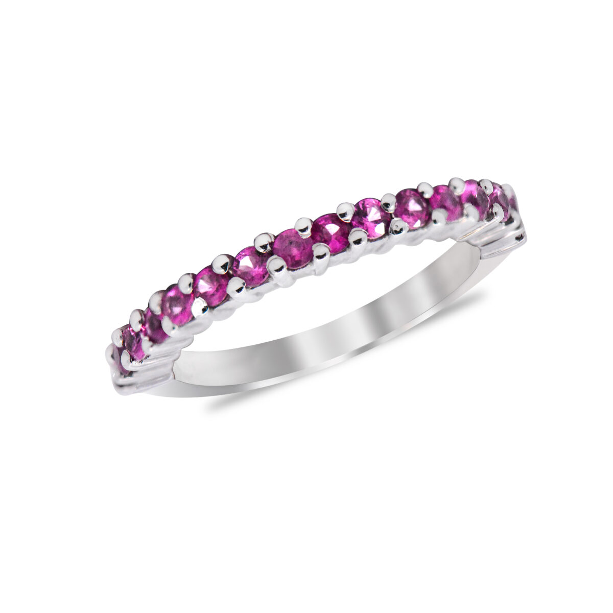 Pink Sapphire Half Eternity Ring Dubai