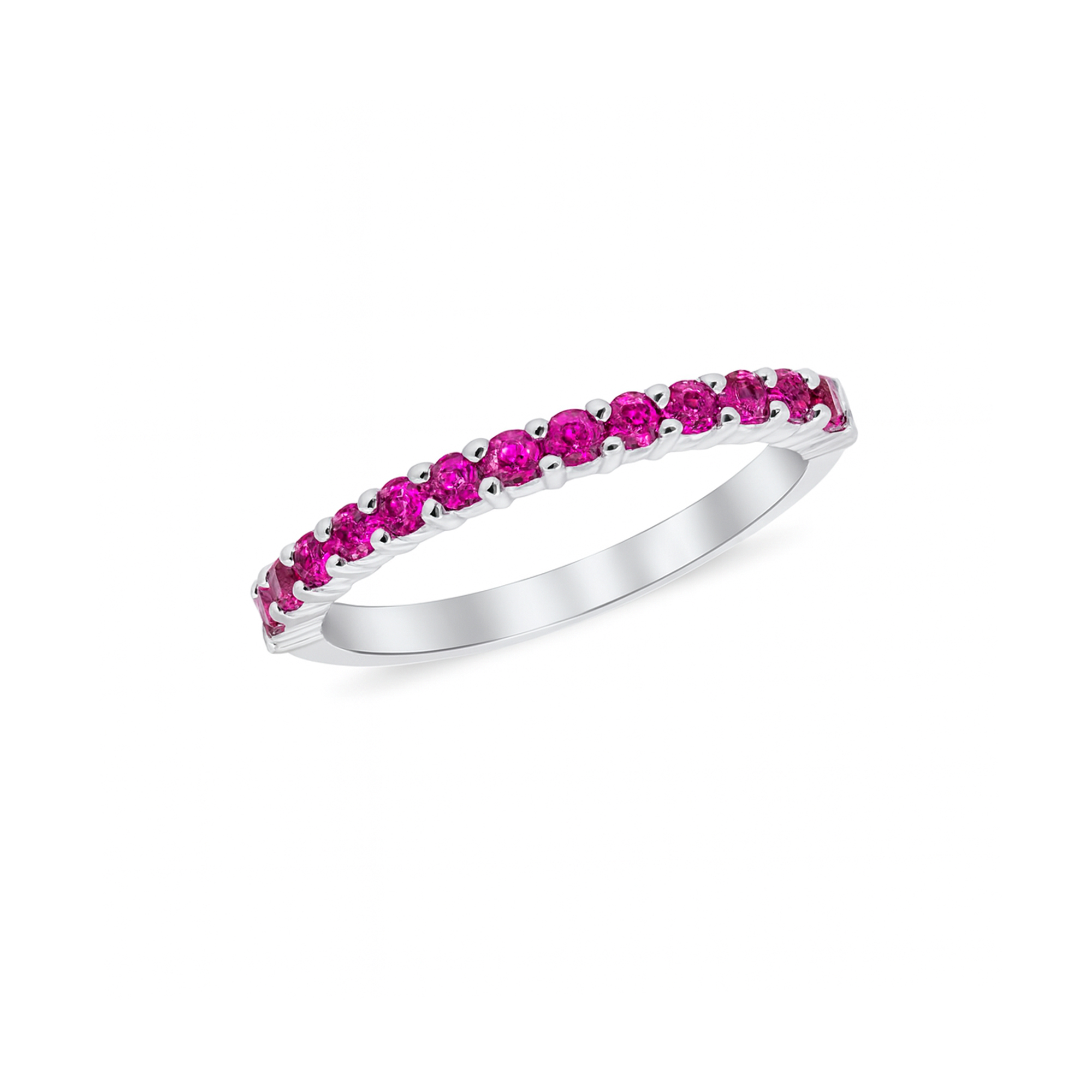 Pink Sapphire Half Eternity Ring