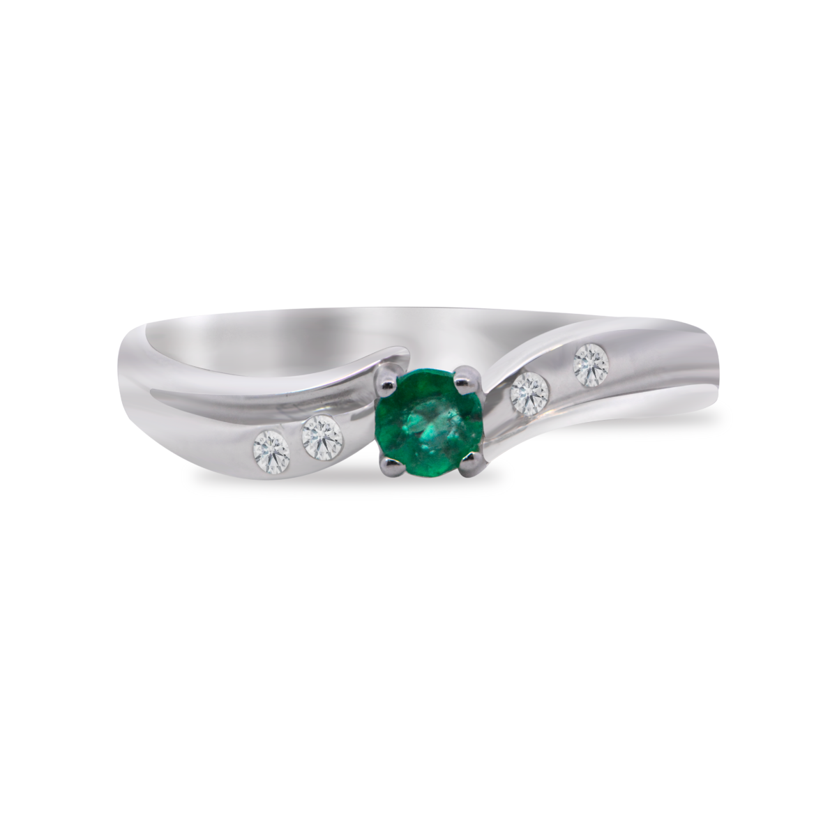 Twisted emerald ring with diamonds Dubai