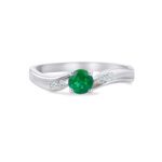 Twisted emerald ring with diamonds Dubai