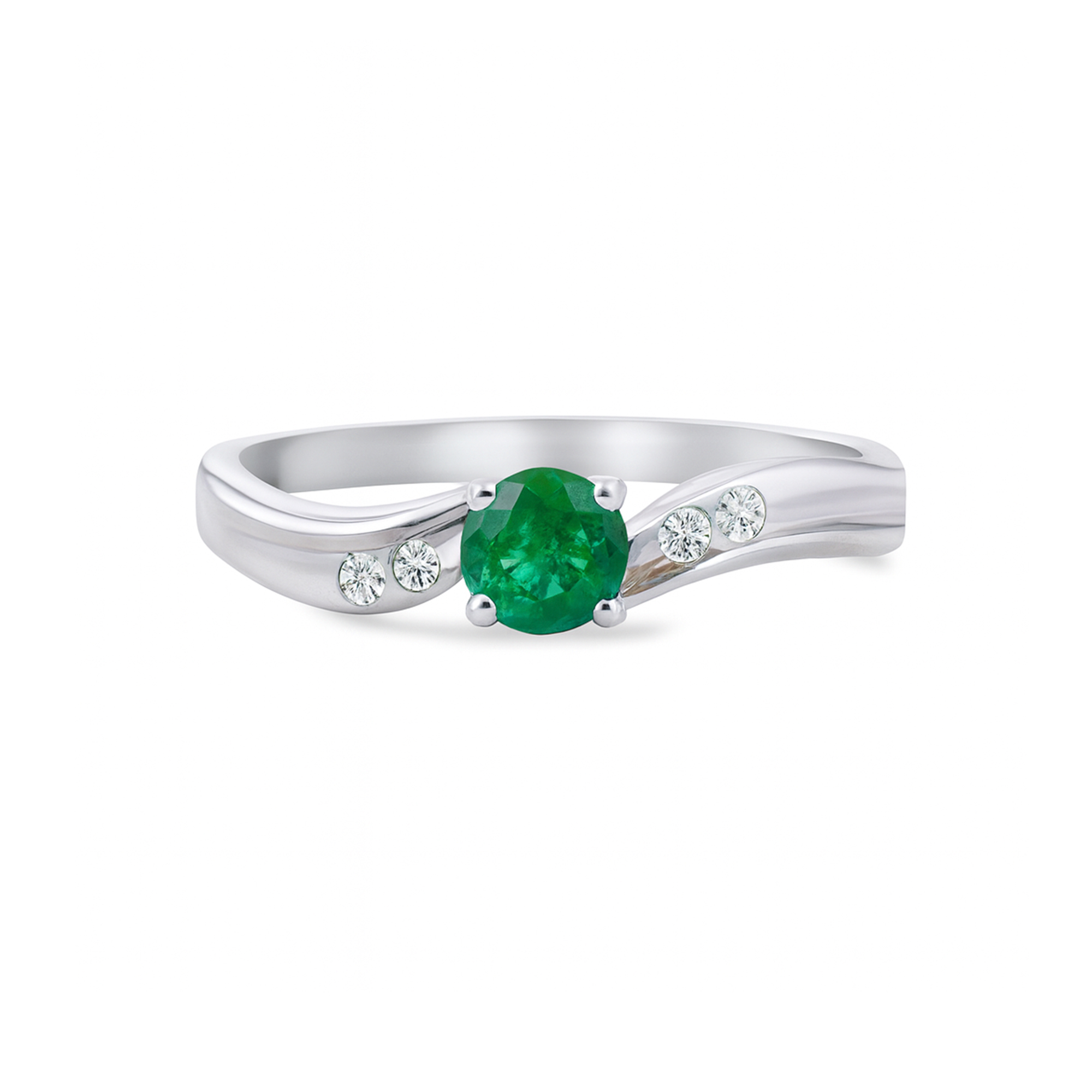Twisted emerald ring with diamonds Dubai