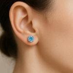 Aquamarine stud earrings
