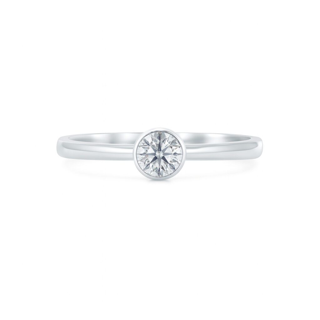 Bezel set diamond ring