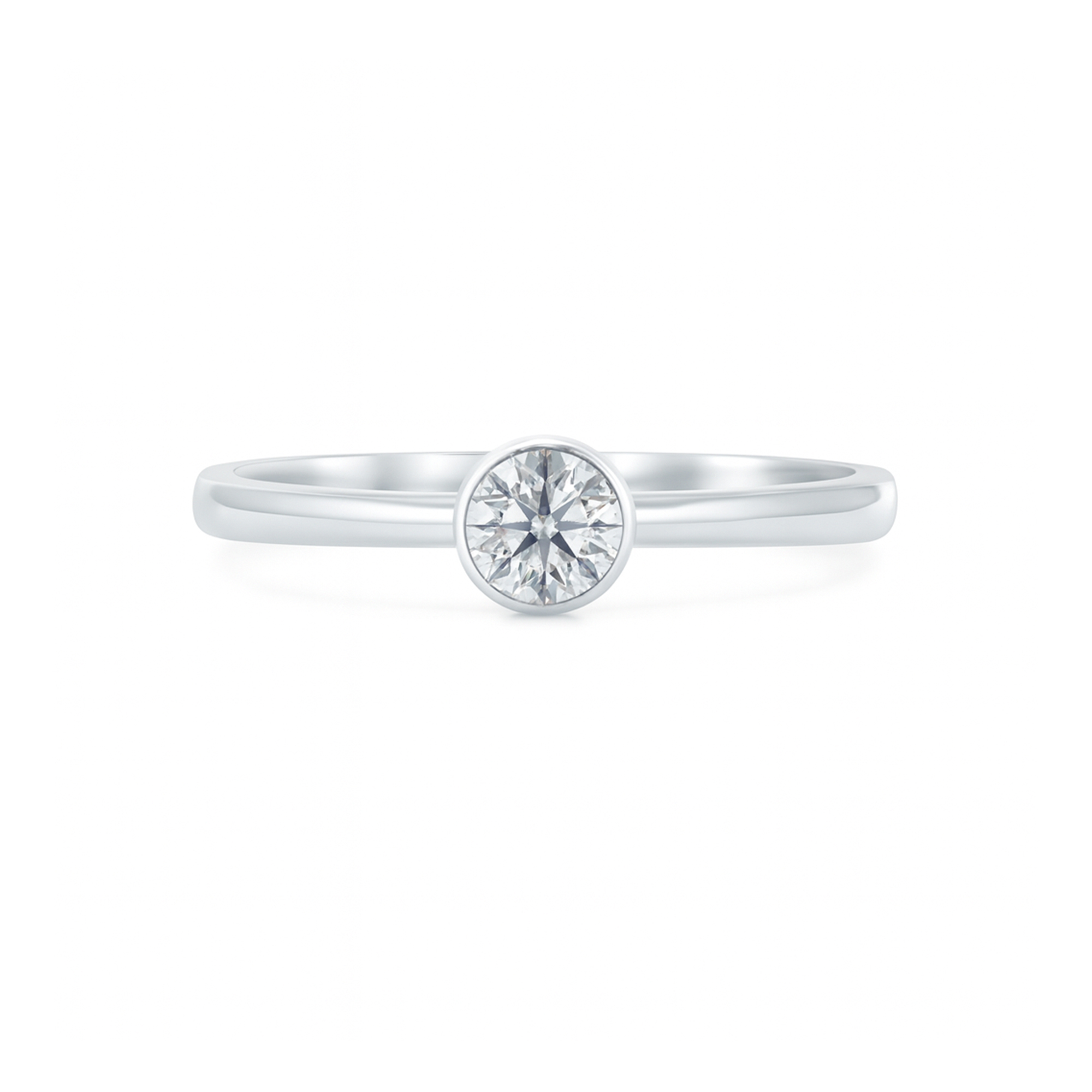 Bezel set diamond ring