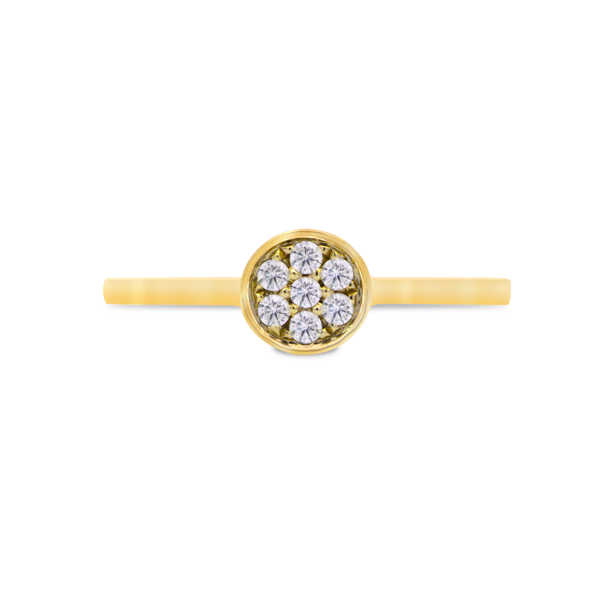 Cluster diamond ring in bezel setting Dubai