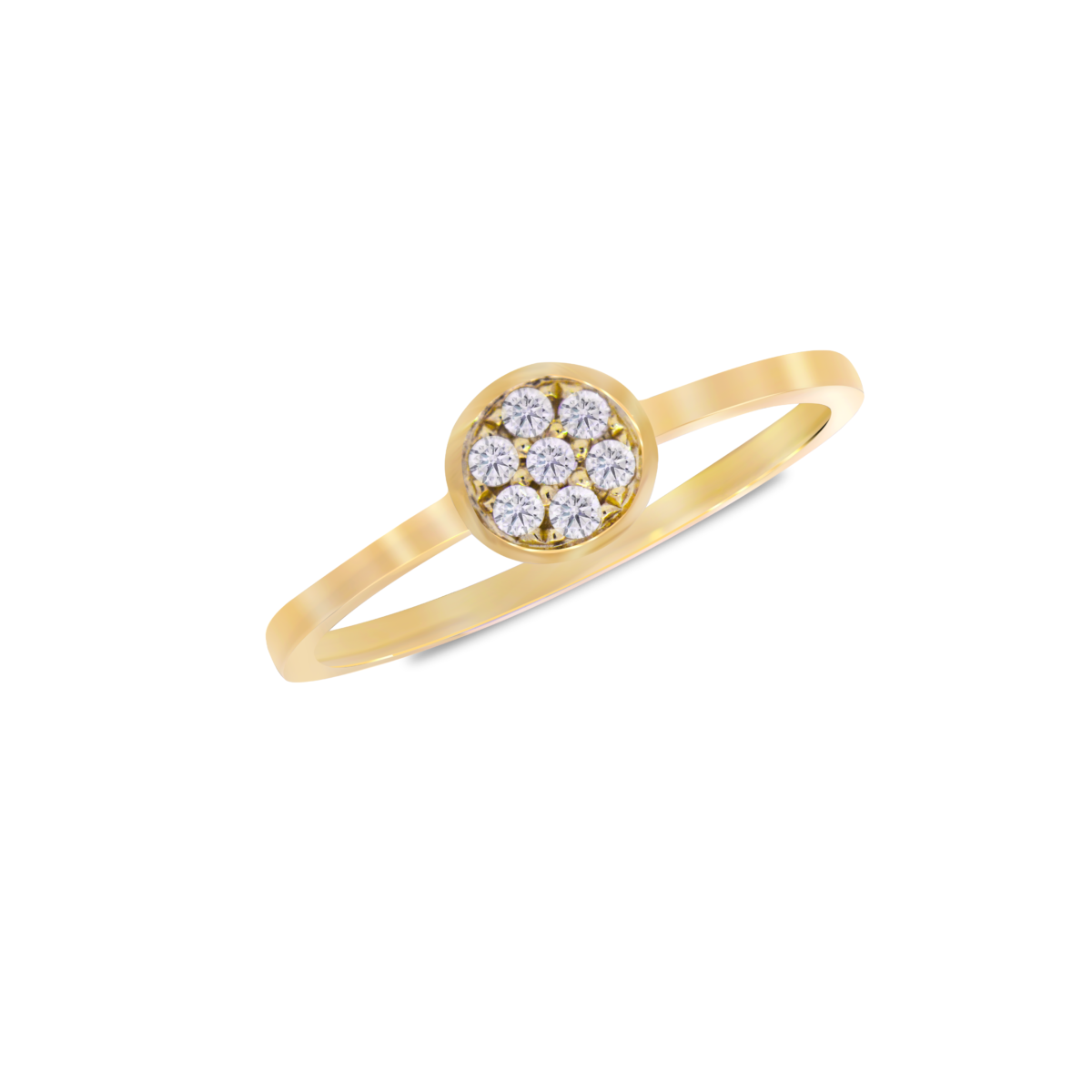Cluster diamond ring in bezel setting Dubai