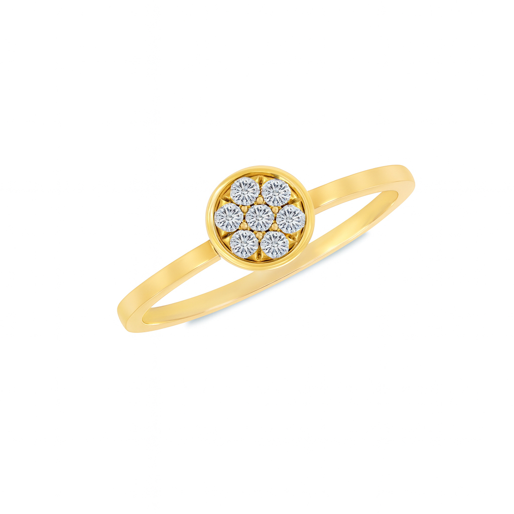 Cluster diamond ring in bezel setting Dubai