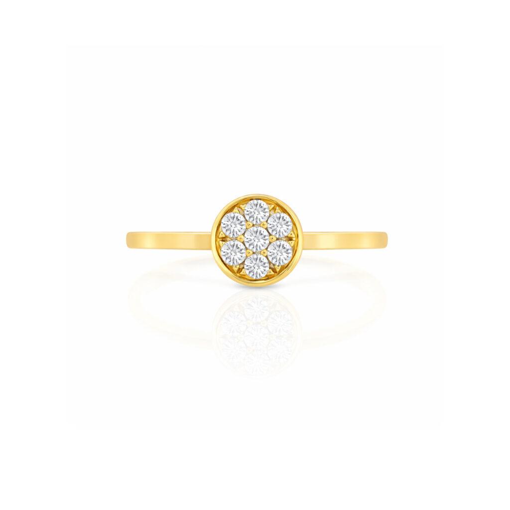 Diamond Cluster Bezel Set Ring Dubai