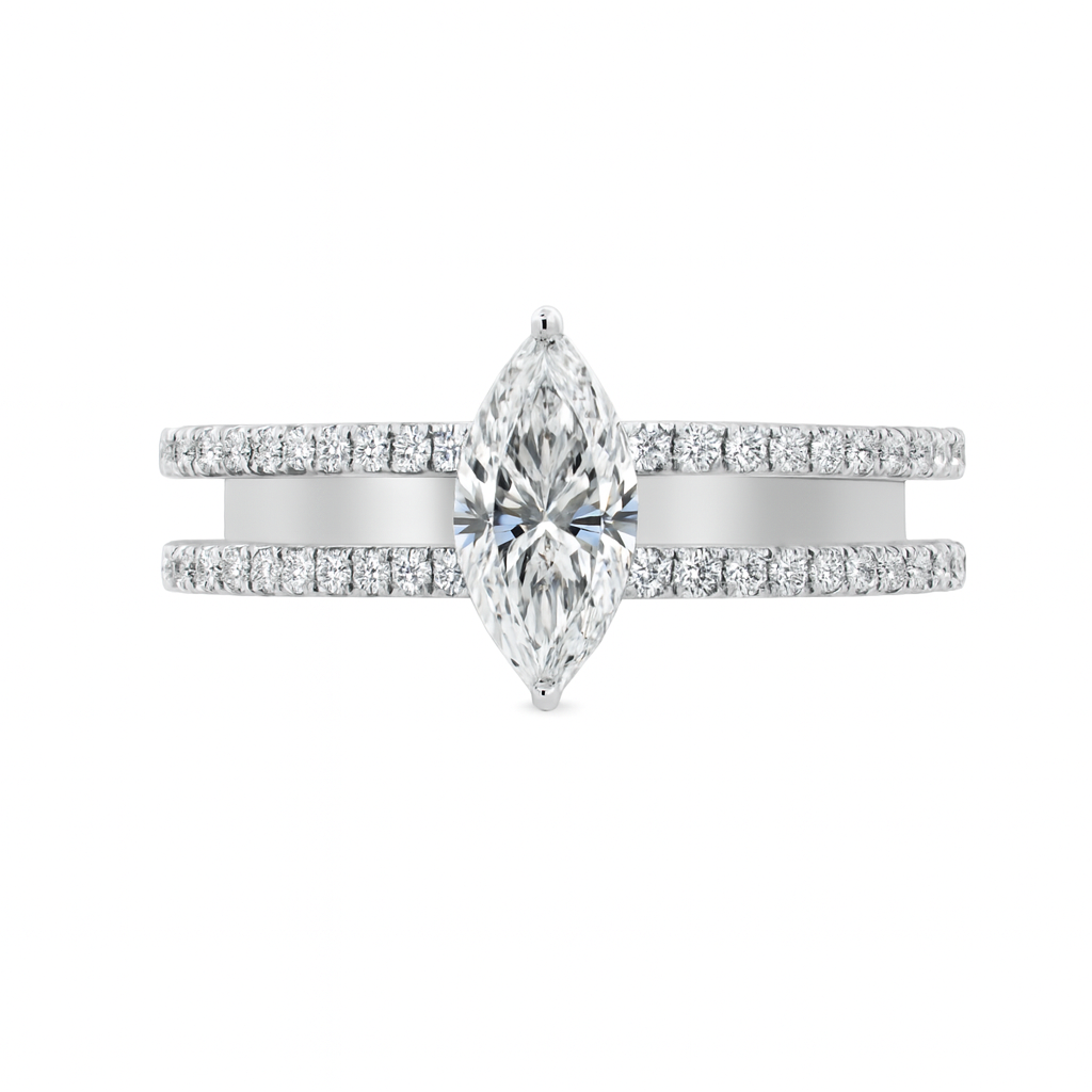 Double Row Marquise Cut diamond ring