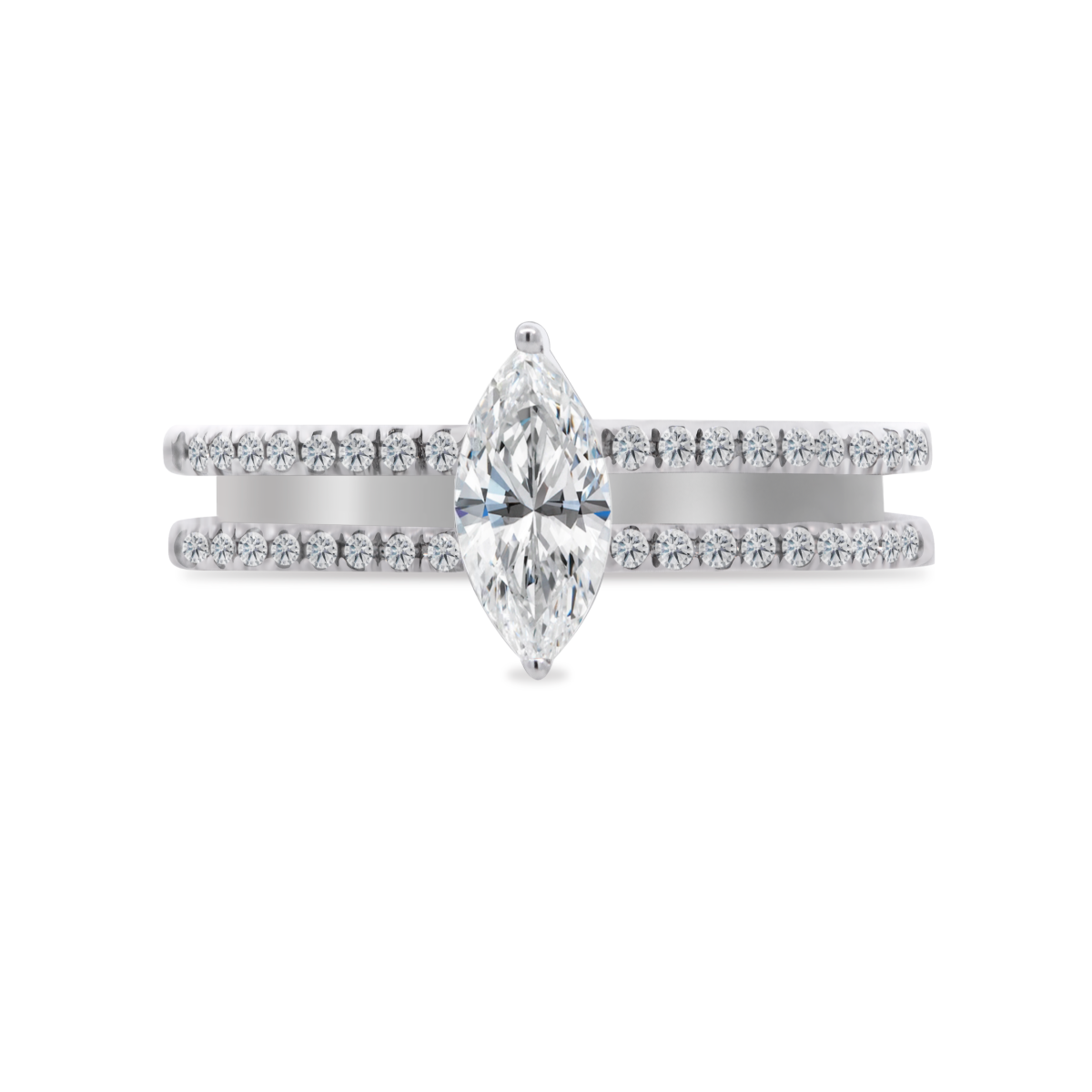 Double Row Marquise Cut diamond ring