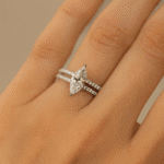 Double Row Marquise Cut diamond ring UAE