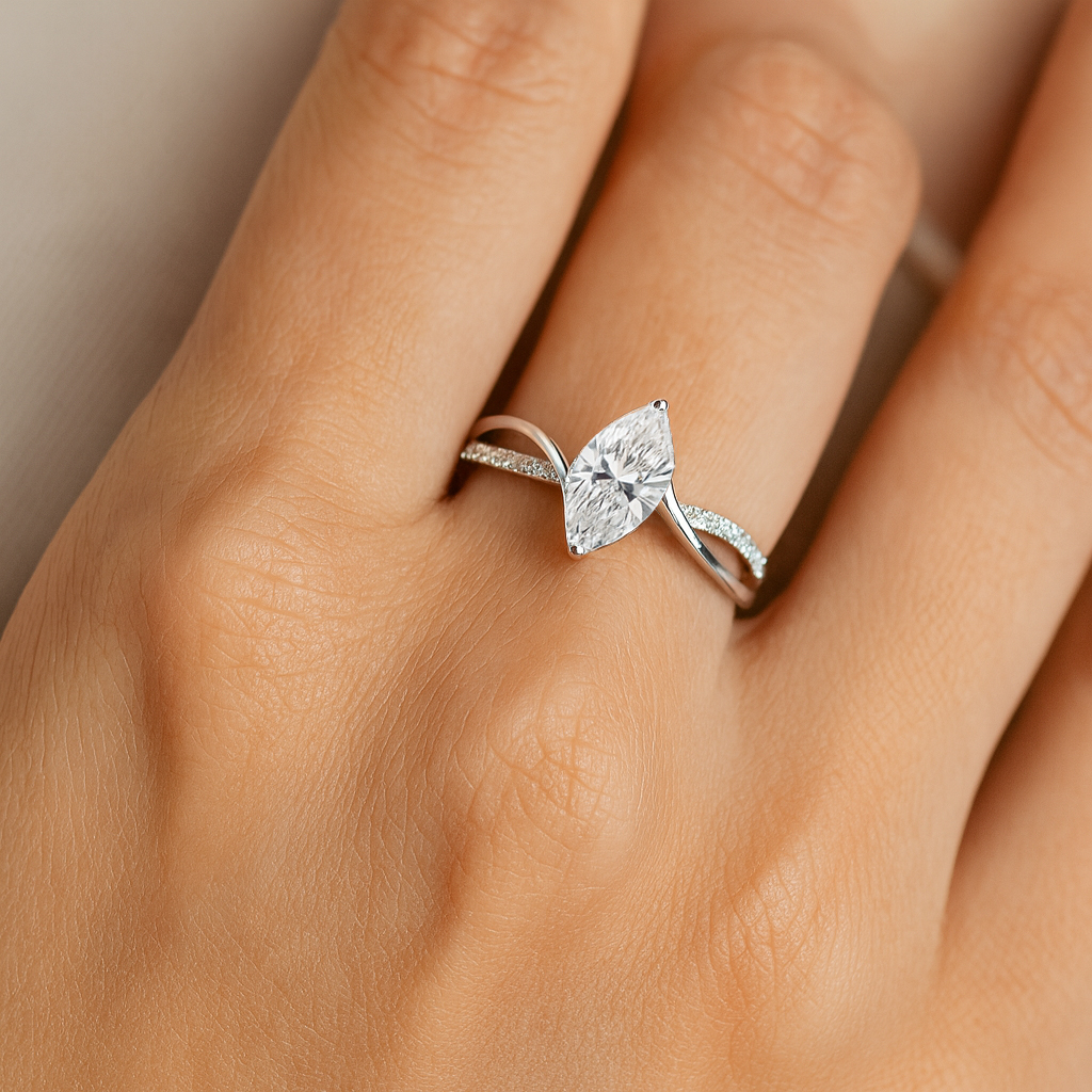 Dual Shank Marquise diamond ring UAE