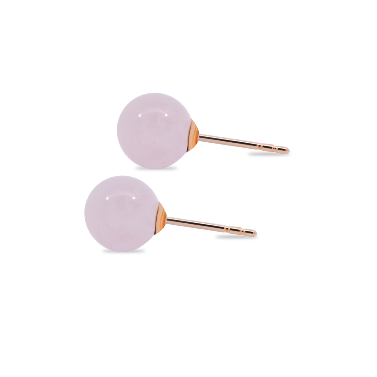 Pink quartz stud earrings