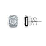 Round & Baguette Diamond Stud Earrings UAE