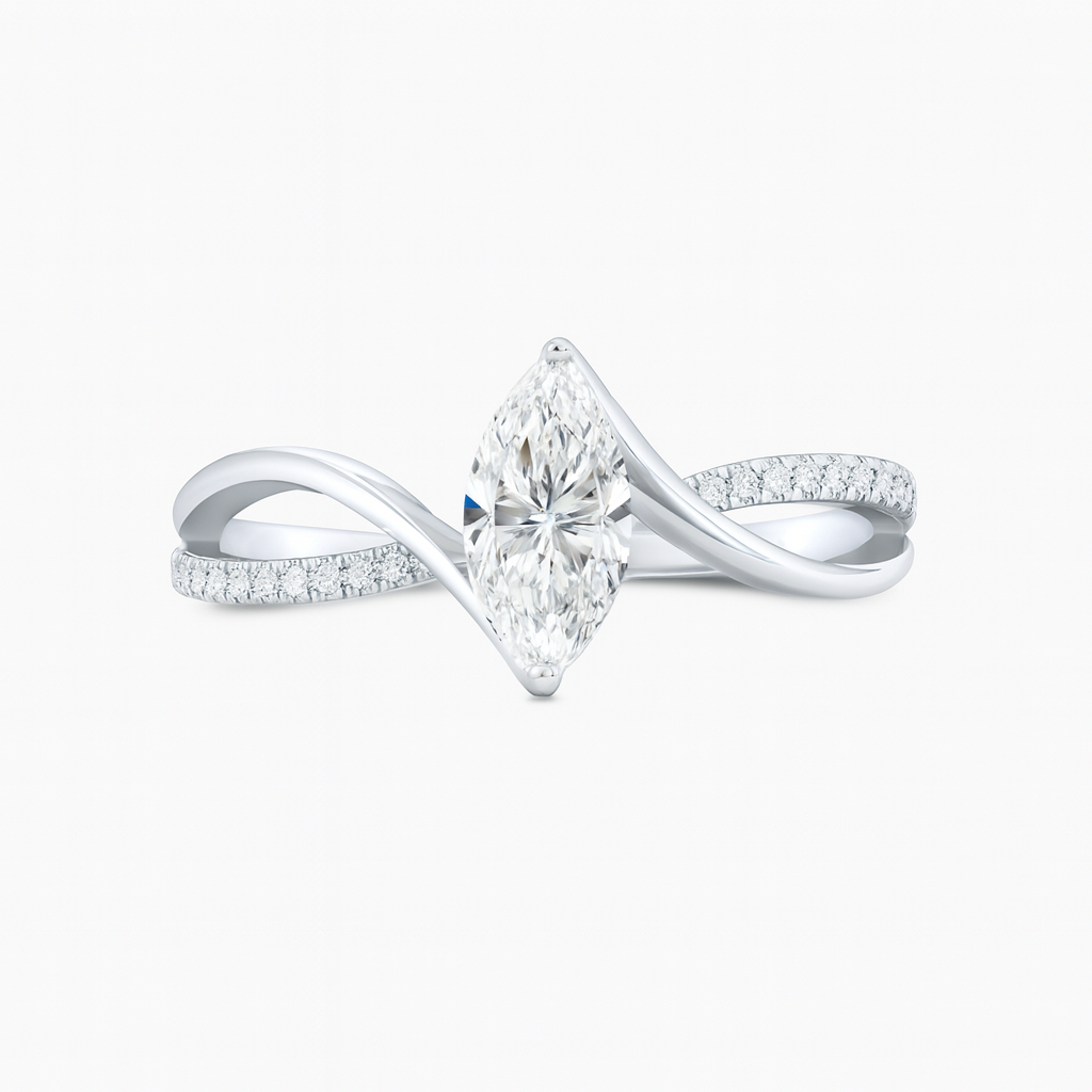 Twisted Split Shank Marquise diamond ring Twisted Split Shank Marquise diamond ring