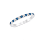Blue Sapphire and Diamond Band