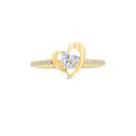 Heart shaped diamond open heart ring