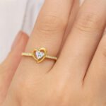 Heart shaped diamond open heart ring UAE
